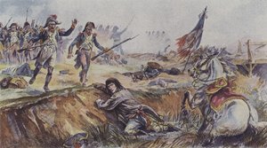 Napoleon van zijn paard geworpen bij de Slag om Arcole, Italië, 1796