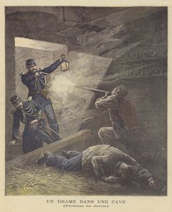 Een schietpartij in een kelder door after Henri Meyer