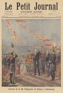 Aankomst van tsaar Nicolaas II van Rusland in Cherbourg door after Henri Meyer