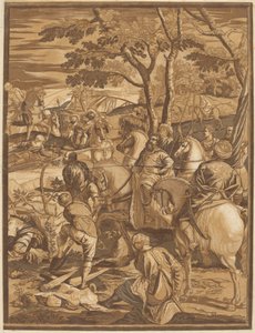 De Kruisiging (Rechter Paneel) door after Jacopo Tintoretto John Baptist Jackson