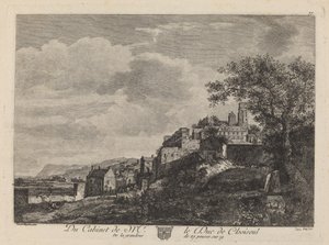 Uitzicht op een heuvelstad