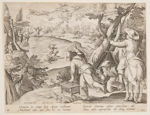Vogelvangst door after Jan van der Straet, called Stradanus