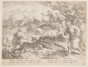 Slangen Jagen door after Jan van der Straet, called Stradanus