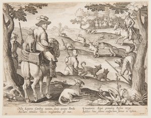 Konijnenjacht door after Jan van der Straet, called Stradanus
