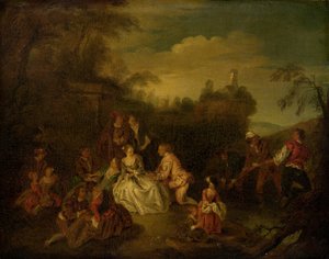 Het Geschenk van de Vissers door after Jean Baptiste Joseph Pater