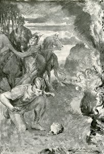 Beowulf vindt het hoofd van Aschere door after John Henry Frederick Bacon