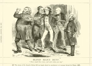 Blindemannetje door after John Tenniel