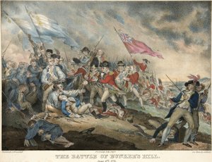 De Slag bij Bunkers Hill, 17 juni 1775, gegraveerd door Alfred Hoffy, gepubliceerd 1786 door after John Trumbull