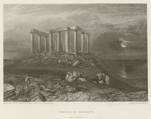Tempel van Minerva, Kaap Colonna door after Joseph Mallord William Turner