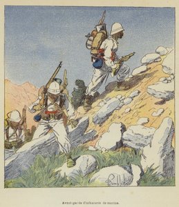 Voorhoede van de mariniersinfanterie door after Louis Charles Bombled