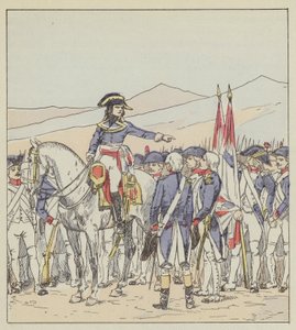 Bonaparte berispt de 85e en de 39e van de divisie Vaubois op het plateau van Rivoli