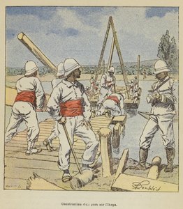 Bouw van een brug over de Ikopa