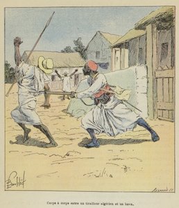 Handgemeen tussen een Algerijnse scherpschutter en een Hova