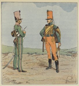 Verkenner en ruiter, Jonge garde 1813-1815 door after Louis Charles Bombled
