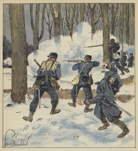 Vrijschutters vechten in het bos