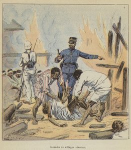 Brandstichting in opstandige dorpen door after Louis Charles Bombled