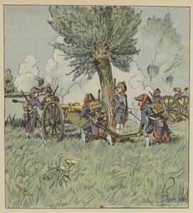 Het kanonvuur begon van de ene oever naar de andere door after Louis Charles Bombled