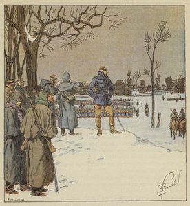 Generaal Chanzy inspecteert de frontlinies op 11 januari, voor de slag