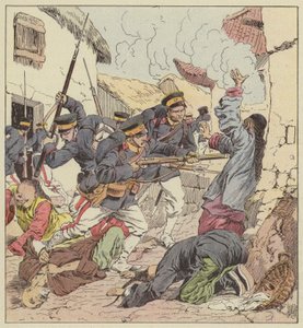 De Japanners massacreren de Chinezen van Port-Arthur door after Louis Charles Bombled