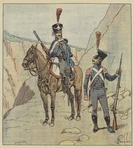 De aangrenzende provincies van de Turken hadden Kroatische regimenten door after Louis Charles Bombled