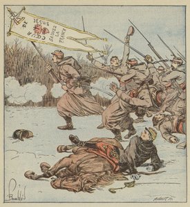 De pauselijke zouaven vallen Loigny aan door after Louis Charles Bombled