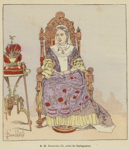 Hare Majesteit Ranavalo III, koningin van Madagaskar door after Louis Charles Bombled