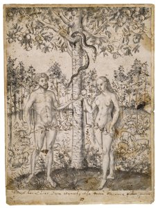 De zondeval van de mens door after Lucas Cranach the Younger