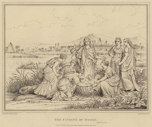 De Vondst van Mozes door after Nicolas Poussin