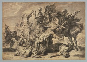 Grote leeuwenjacht door after Peter Paul Rubens