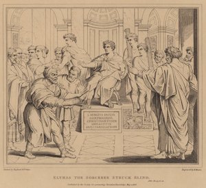 Elymas de Tovenaar wordt Blind, Handelingen door after Raphael
