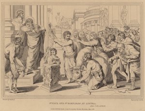 St. Paulus en St. Barnabas in Lystra, Handelingen door after Raphael