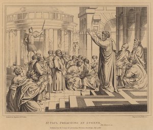 St. Paulus predikt in Athene, Handelingen