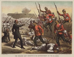 The Highland Light Infantry in de loopgraven bij Tel-El-Kebir door after Richard Simkin