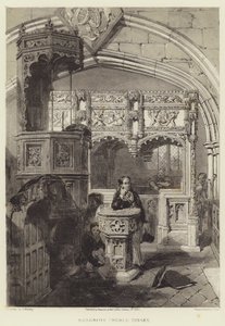 Boxgrove Kerk, Sussex door Samuel (after) Prout