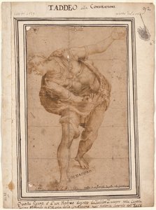 Een Hebreeër, uit Christus getoond aan het volk (recto) door after Taddeo Zuccaro