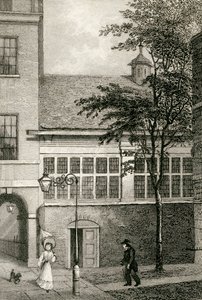 Barnards Inn Hall, 1830 door Thomas Hosmer after Shepherd