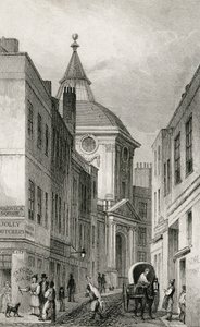 Artsen College, Warwick Lane, 1830 door Thomas Hosmer after Shepherd