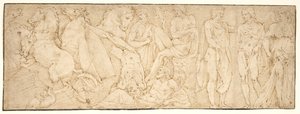 De val van Phaeton. Naar een antieke sarcofaag door after Ubekendt Ubekendt