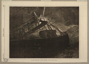 Op zee, - signaleren van een passerende stoomboot