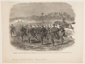 Aanval van het Eerste Massachusetts Regiment op een Rebel Rifle Pit bij Yorktown