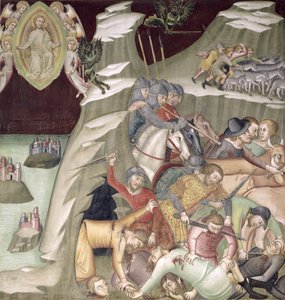 De slachting van de dienaren en herders van Job door also Manfredi de Battilori Bartolo di Fredi