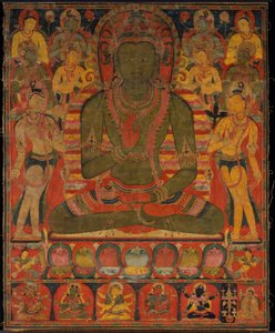 Boeddha Amoghasiddhi met acht bodhisattva