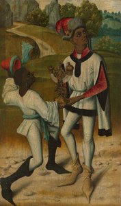 Koning Balthasar, een van de Drie Koningen, en een Dienaar, fragment uit Een Aanbidding der Koningen