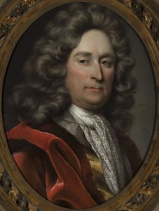 Portret van een man met een grijze pruik door anonymous 