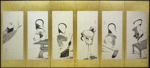 Hanekammen en hennen door attributed to Itō Jakuchū