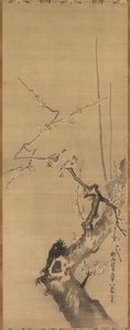 Mussen op Bloeiende Pruim door attributed to Kano Tan’yū