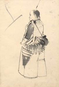 Dancer in een Visserskostuum door attributed to Kono Bairei