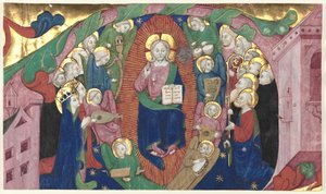 Fragment van een Geïllustreerde Initiaal uit een Koorboek: Christus in Majesteit