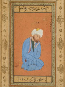 Portret van een knielende heilige man, uit het Prince Salim Album