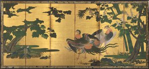 Feniksen en Paulownia door attributed to Tosa Mitsuyoshi